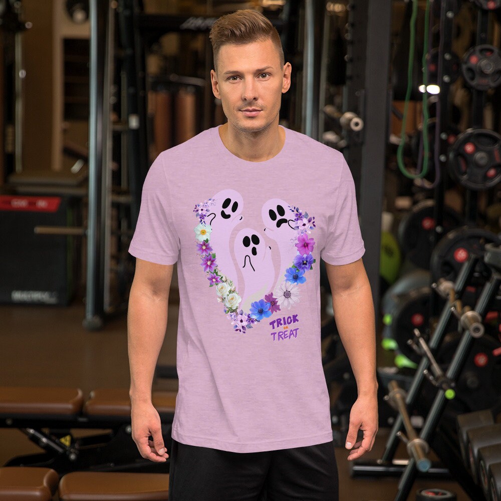 Cute Floral trick or treat ghost t-shirt, Halloween Shirt, Spooky Shirt, Ghost Floral Shirt