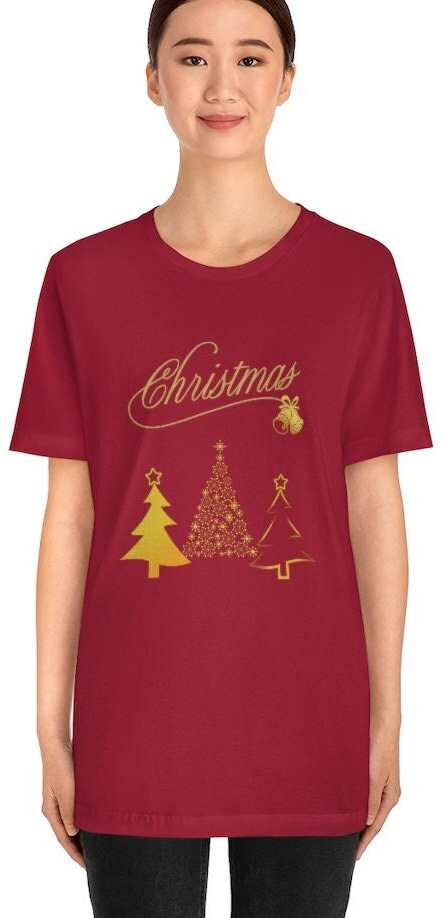 Unisex Short Sleeve Christmas Tee, Women Holiday Shirt, Christmas T-shirt, Christmas Tree Top