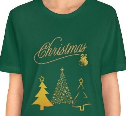 Unisex Short Sleeve Christmas Tee, Women Holiday Shirt, Christmas T-shirt, Christmas Tree Top