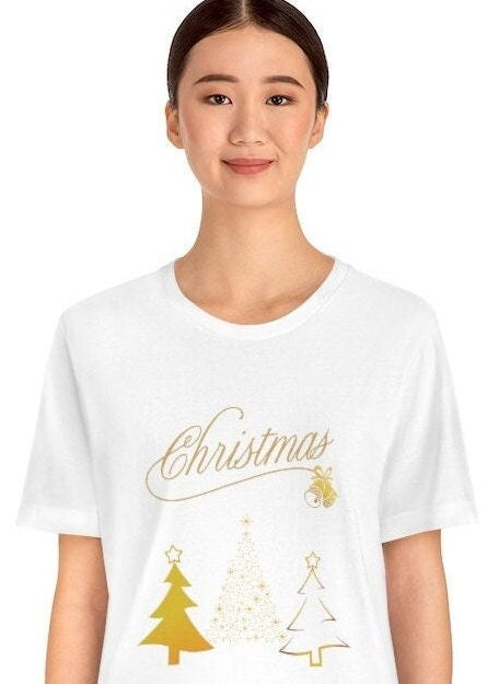 Unisex Short Sleeve Christmas Tee, Women Holiday Shirt, Christmas T-shirt, Christmas Tree Top