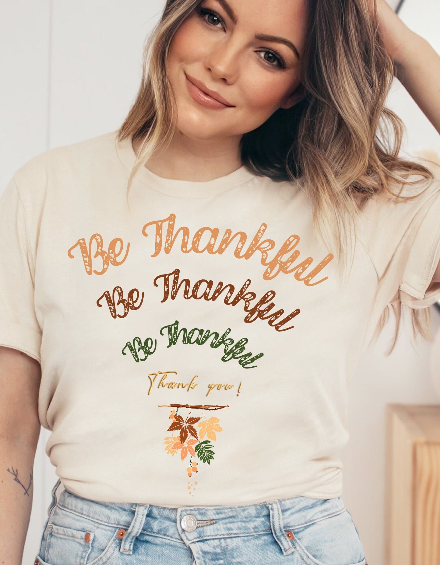 Be Thankful Shirt, Thanksgiving Tee, Fall Vibes Shirt, Fall Graphic Tee, Floral Thankful Shirt