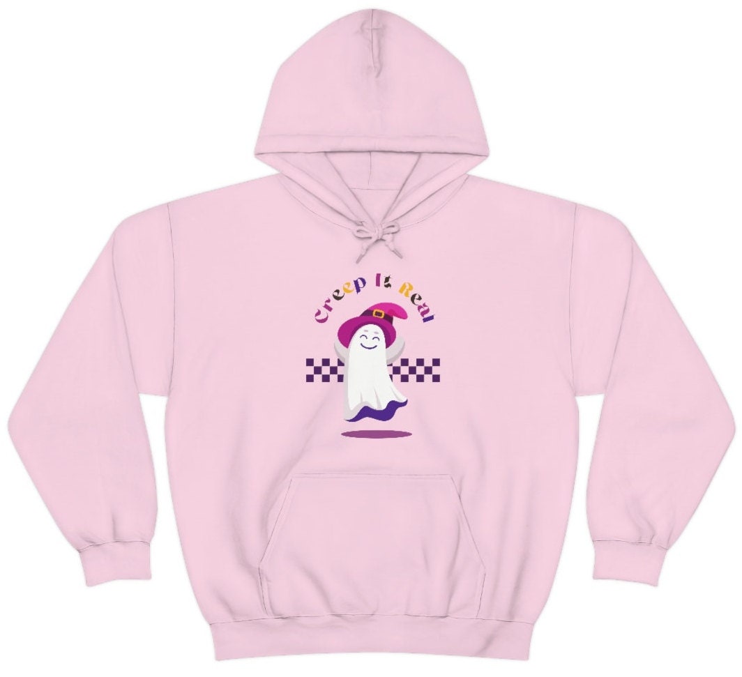Unisex Heavy Creep It Real Halloween Blend Hooded Sweatshirt, Fall Sweatshirt, Spooky Season Hoodie