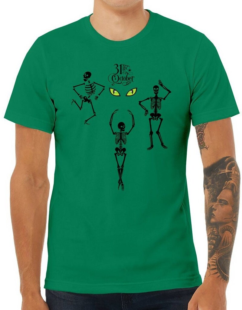 Halloween Dancing Skeleton Tee, Halloween Shirt, Scary Fall Tee, Skeleton Gift Shirt