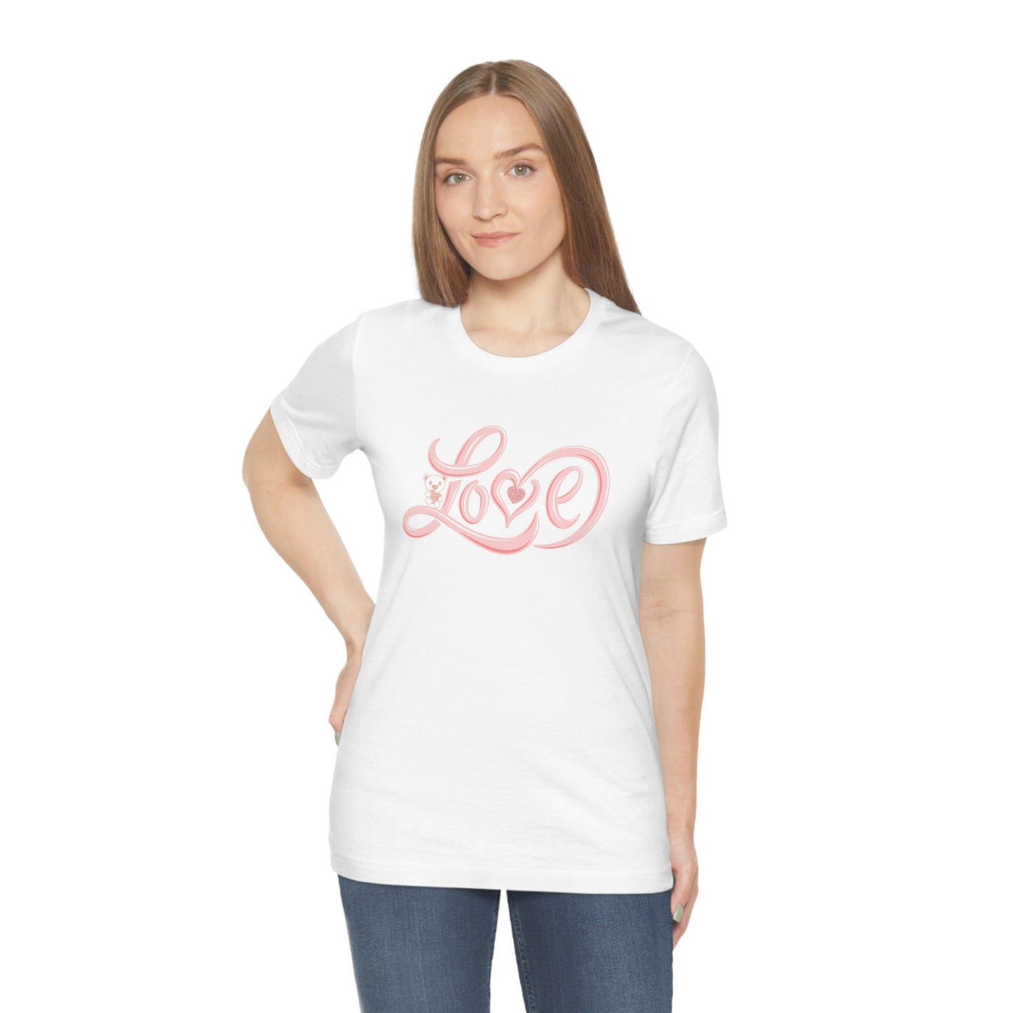Love Valentine's T-shirt, Mom Valentine's gift, Sister Valentine's Gift, Valentine's Unisex Jersey Short Sleeve Tee