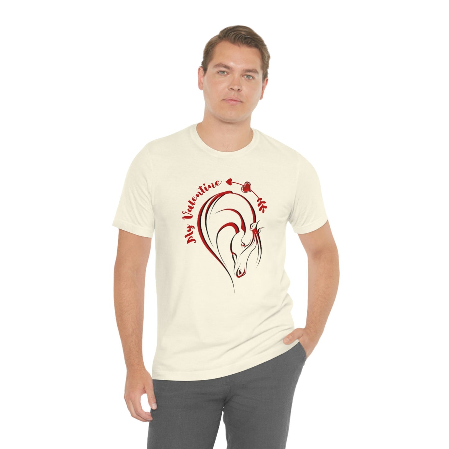 Horse Valentine Shirt, Horse Owner Gift, Equestrian Tee, Horse Lover Unisex Jersey Short Sleeve Tee