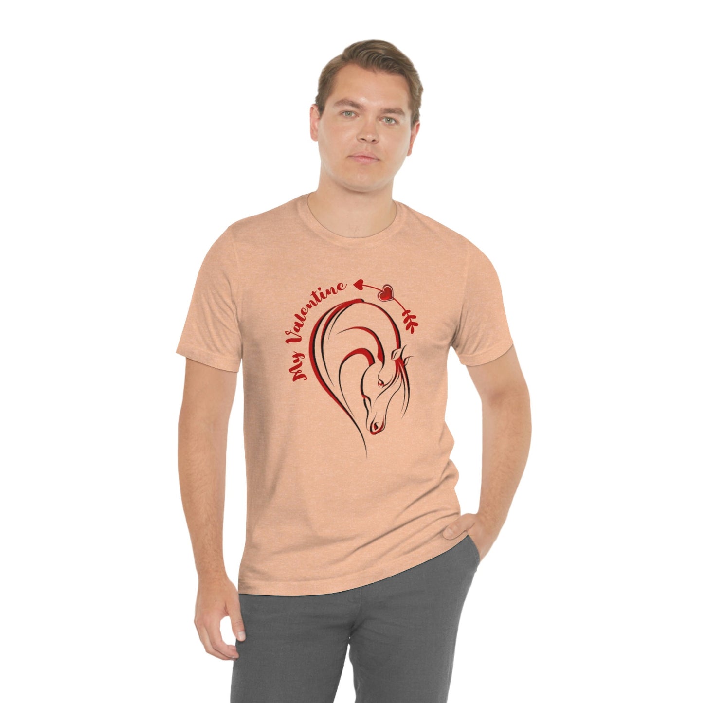 Horse Valentine Shirt, Horse Owner Gift, Equestrian Tee, Horse Lover Unisex Jersey Short Sleeve Tee