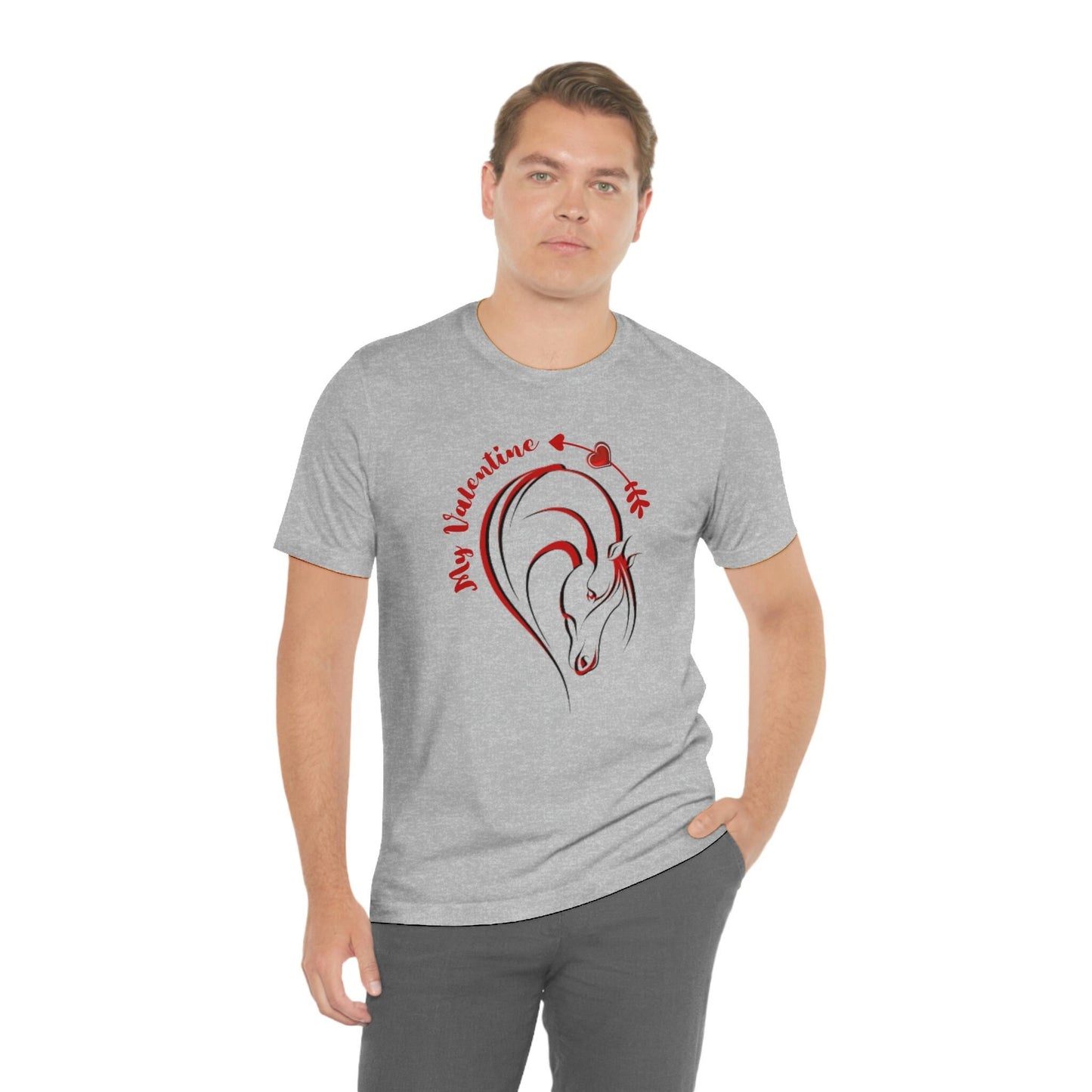 Horse Valentine Shirt, Horse Owner Gift, Equestrian Tee, Horse Lover Unisex Jersey Short Sleeve Tee