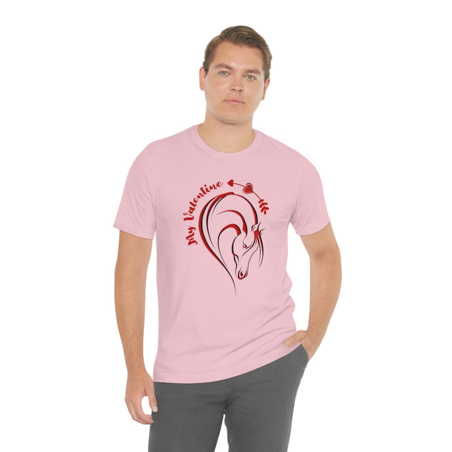 Horse Valentine Shirt, Horse Owner Gift, Equestrian Tee, Horse Lover Unisex Jersey Short Sleeve Tee