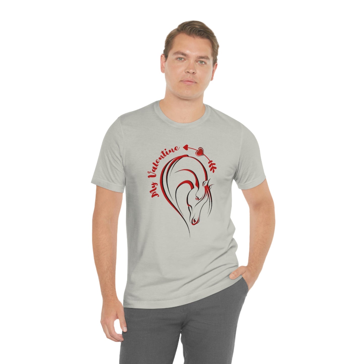 Horse Valentine Shirt, Horse Owner Gift, Equestrian Tee, Horse Lover Unisex Jersey Short Sleeve Tee