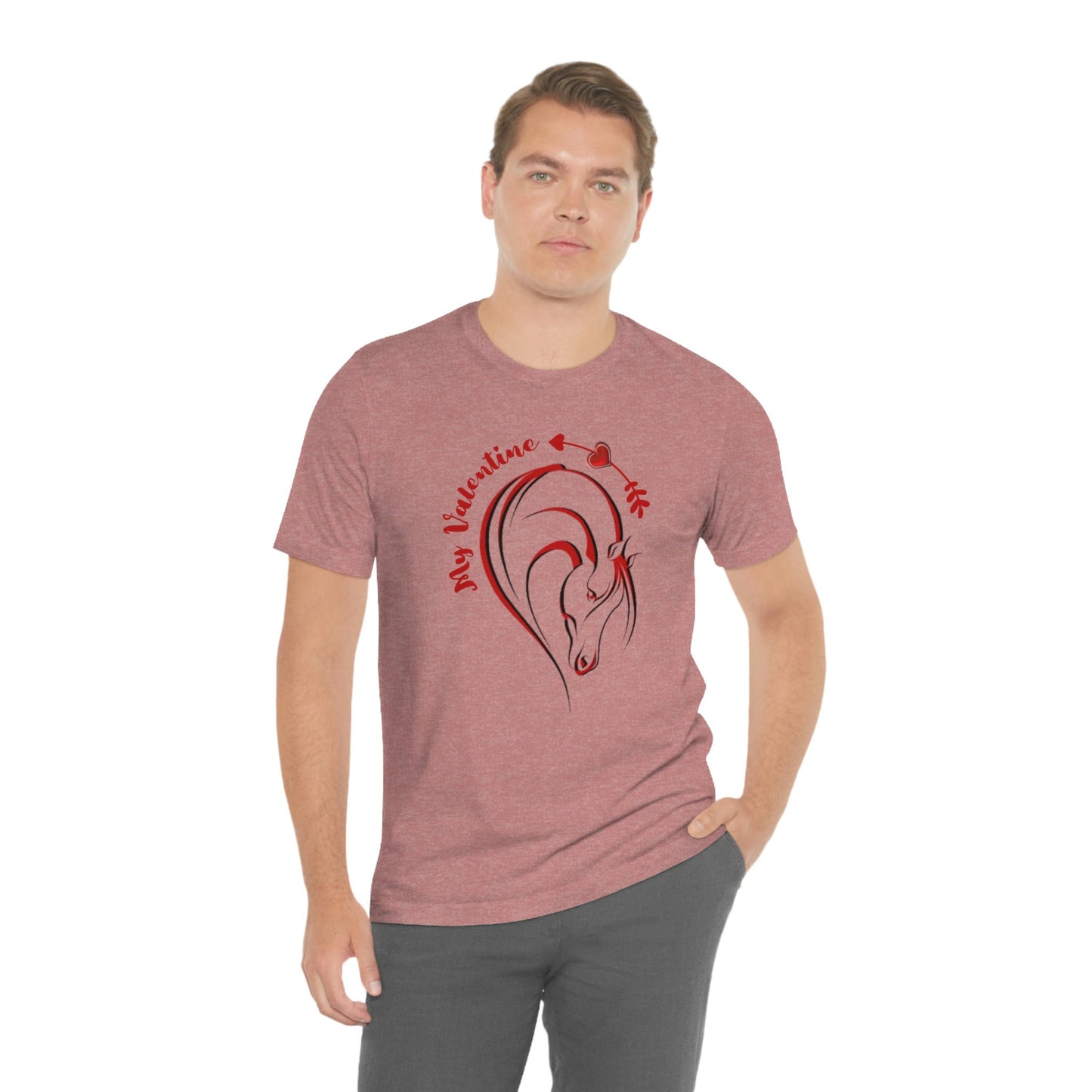 Horse Valentine Shirt, Horse Owner Gift, Equestrian Tee, Horse Lover Unisex Jersey Short Sleeve Tee