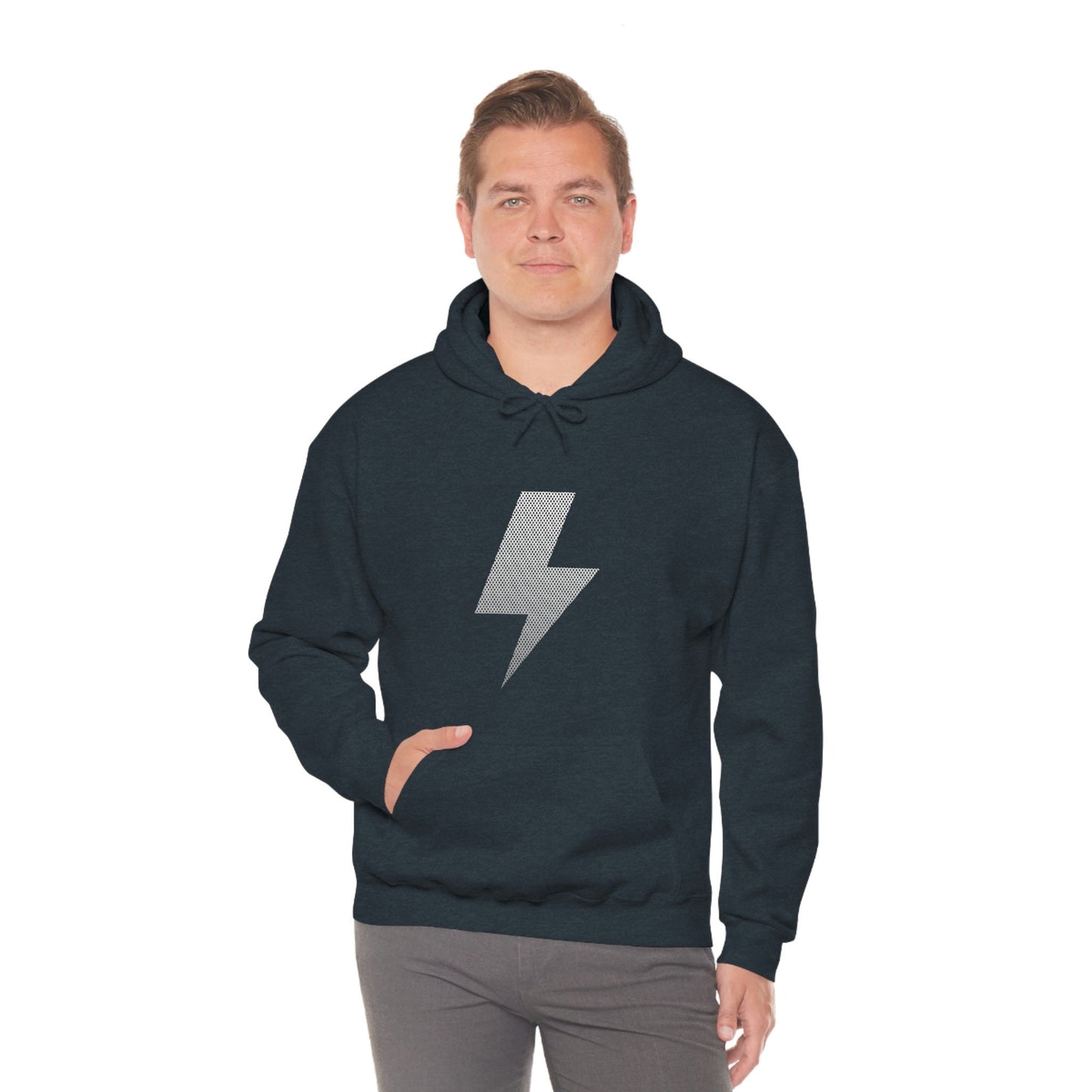 Men Lightning Bolt Hoodie, Lightning Sweater, Bolt Pullover, Trendy Lightning Unisex Heavy Blend Hooded Sweatshirt