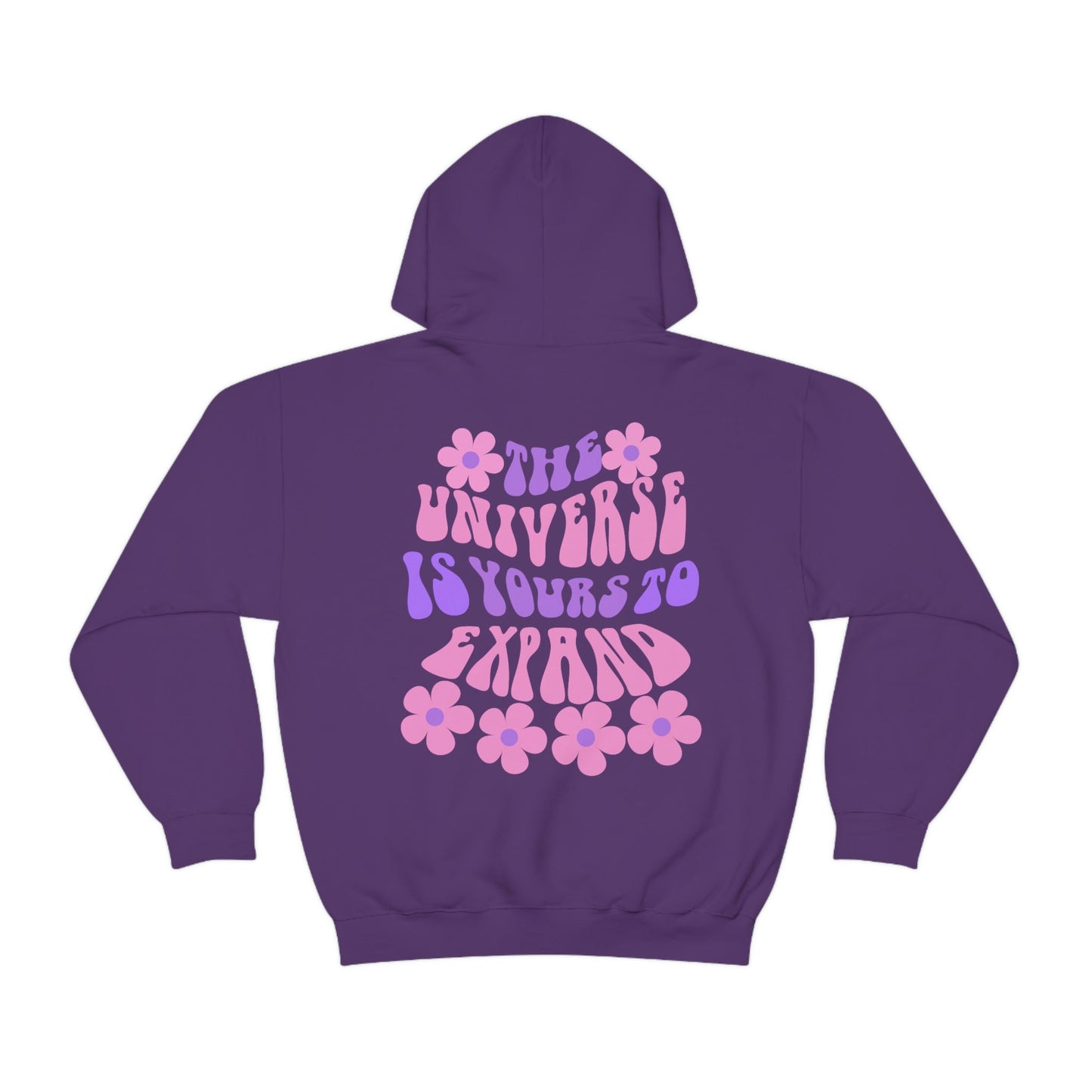 Words on the Back Hoodie, The universe is yours Inspirational mental Health Quote Hoodie, Positive Happy Heavy Blend Hooded Sweater