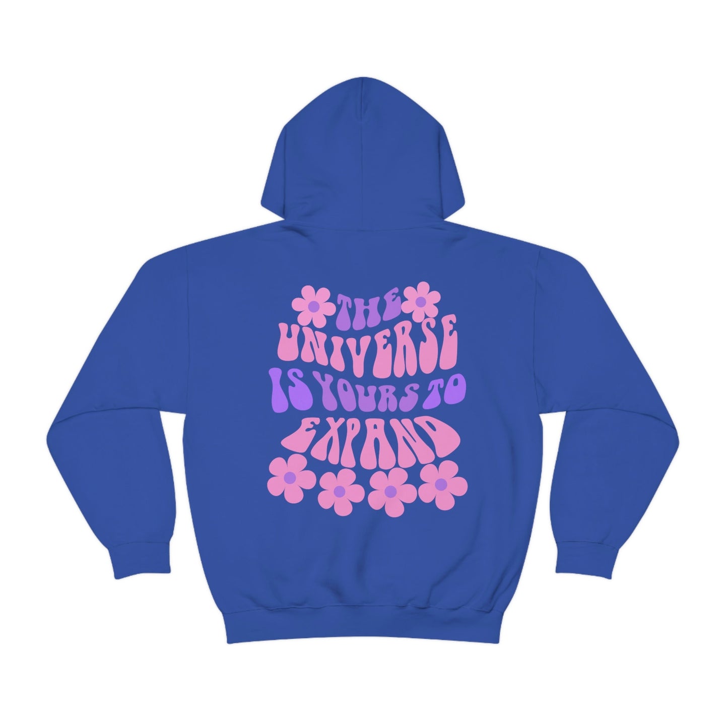 Words on the Back Hoodie, The universe is yours Inspirational mental Health Quote Hoodie, Positive Happy Heavy Blend Hooded Sweater