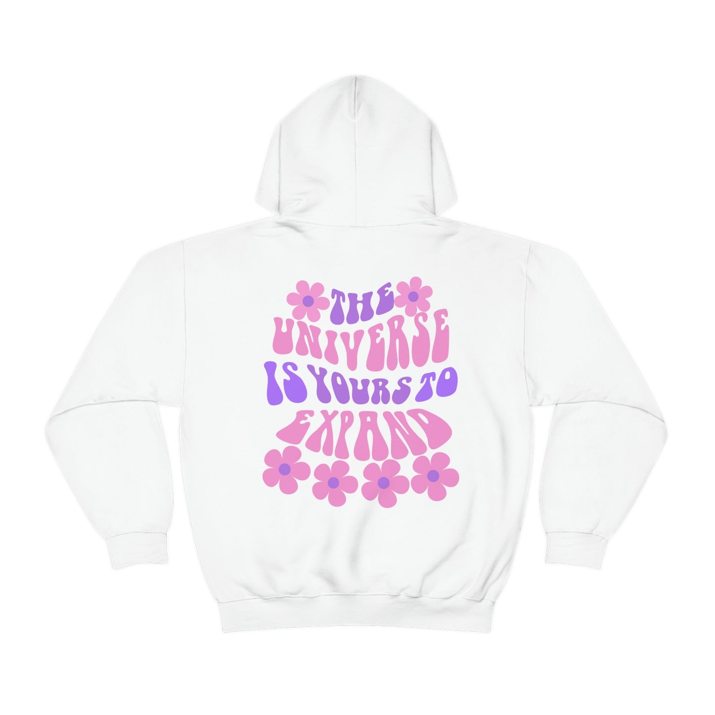 Words on the Back Hoodie, The universe is yours Inspirational mental Health Quote Hoodie, Positive Happy Heavy Blend Hooded Sweater