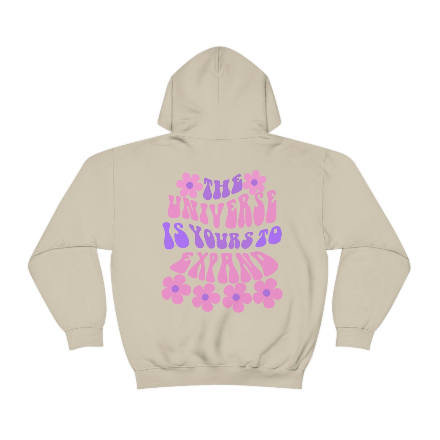 Words on the Back Hoodie, The universe is yours Inspirational mental Health Quote Hoodie, Positive Happy Heavy Blend Hooded Sweater