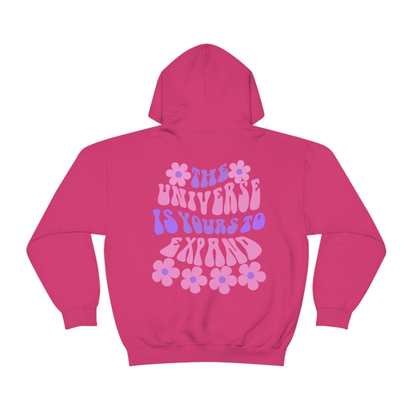 Words on the Back Hoodie, The universe is yours Inspirational mental Health Quote Hoodie, Positive Happy Heavy Blend Hooded Sweater
