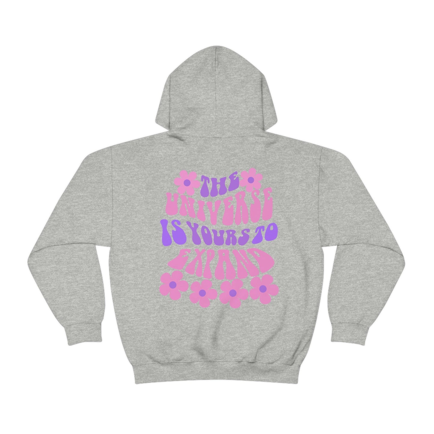 Words on the Back Hoodie, The universe is yours Inspirational mental Health Quote Hoodie, Positive Happy Heavy Blend Hooded Sweater