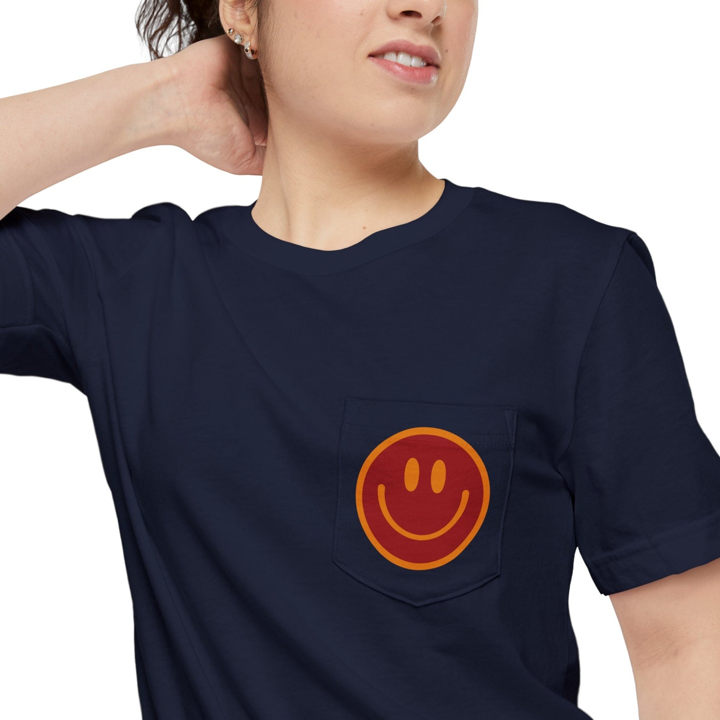 Motivation Smily Face Pocket Shirt, Positive Shirt, Gift For Her, Gift For Girlfriend, Inspirational Shirt, You Deserve To Be Happy Tee