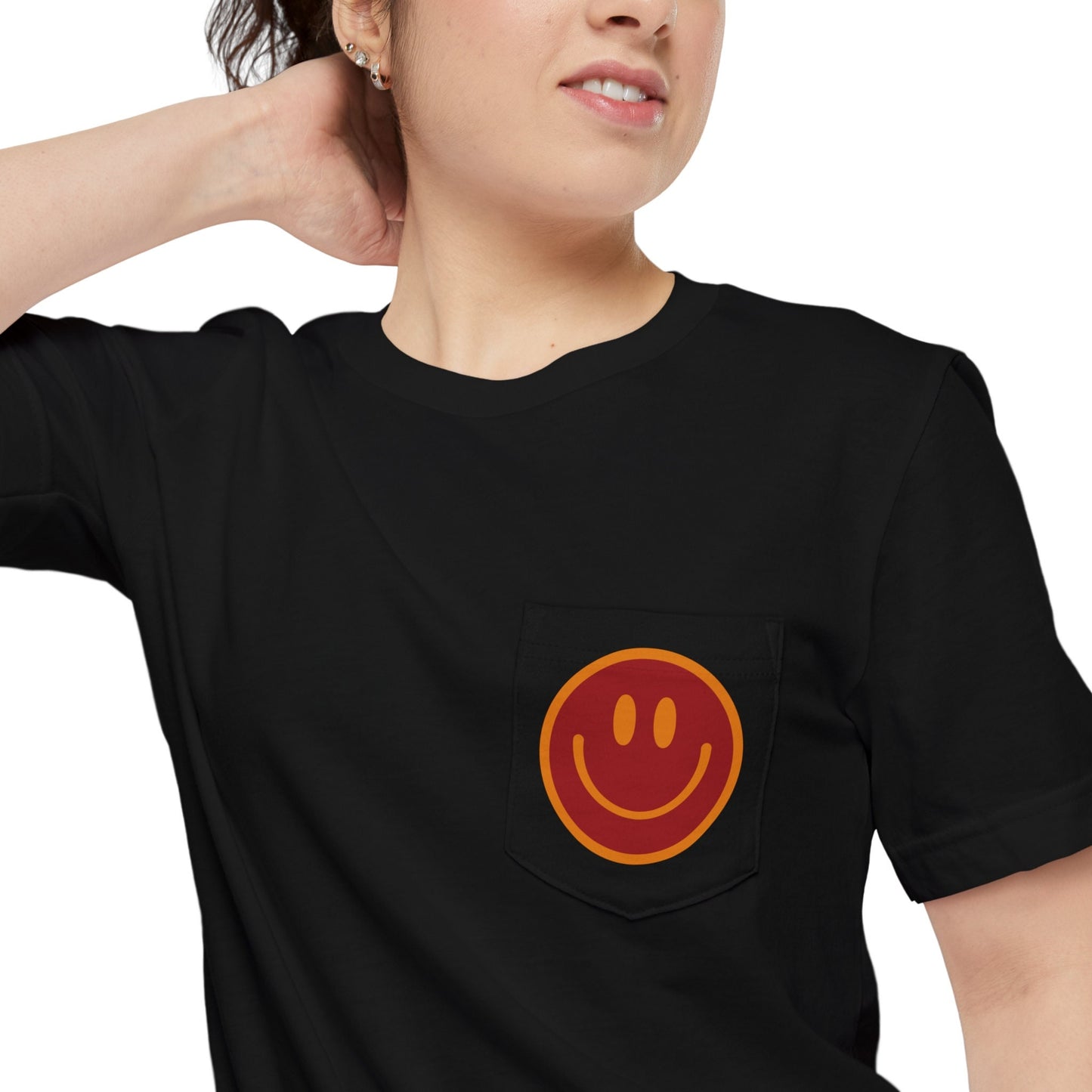 Motivation Smily Face Pocket Shirt, Positive Shirt, Gift For Her, Gift For Girlfriend, Inspirational Shirt, You Deserve To Be Happy Tee