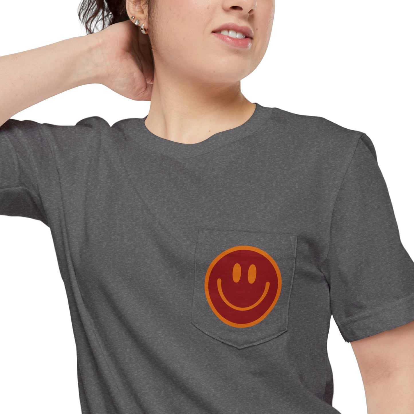 Motivation Smily Face Pocket Shirt, Positive Shirt, Gift For Her, Gift For Girlfriend, Inspirational Shirt, You Deserve To Be Happy Tee