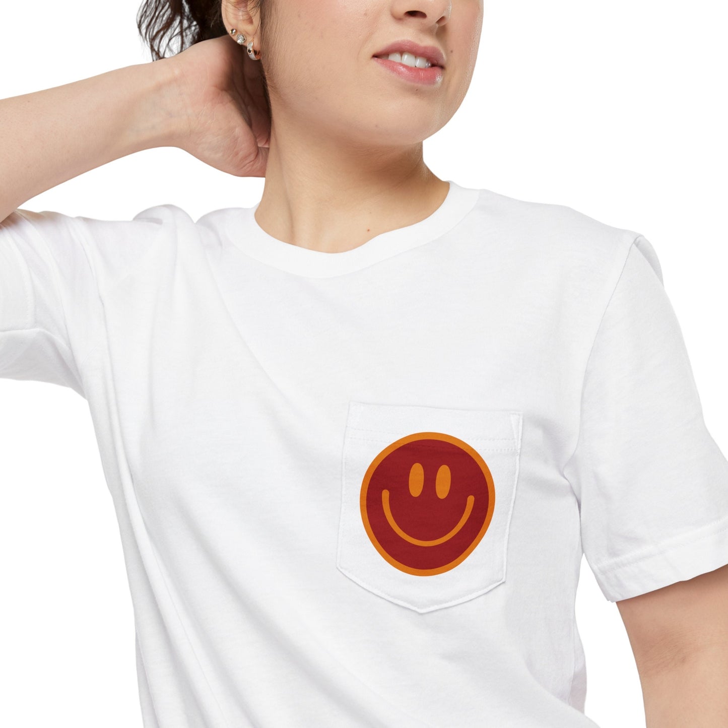 Motivation Smily Face Pocket Shirt, Positive Shirt, Gift For Her, Gift For Girlfriend, Inspirational Shirt, You Deserve To Be Happy Tee