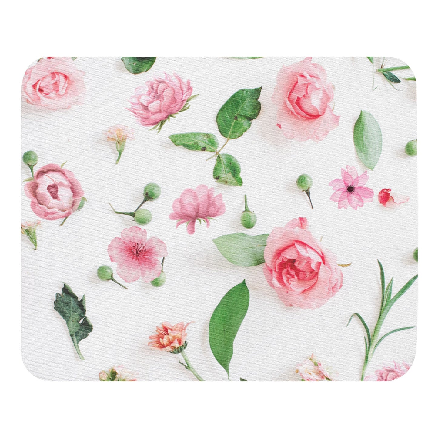 8.7"x7.1"x0.12" Pink Floral Mouse Pad, Desk Accessory, Roses Square Mouse Pad, Mouse Mat, Cute Mouse Pad, Office Accessory, Desk Decorations