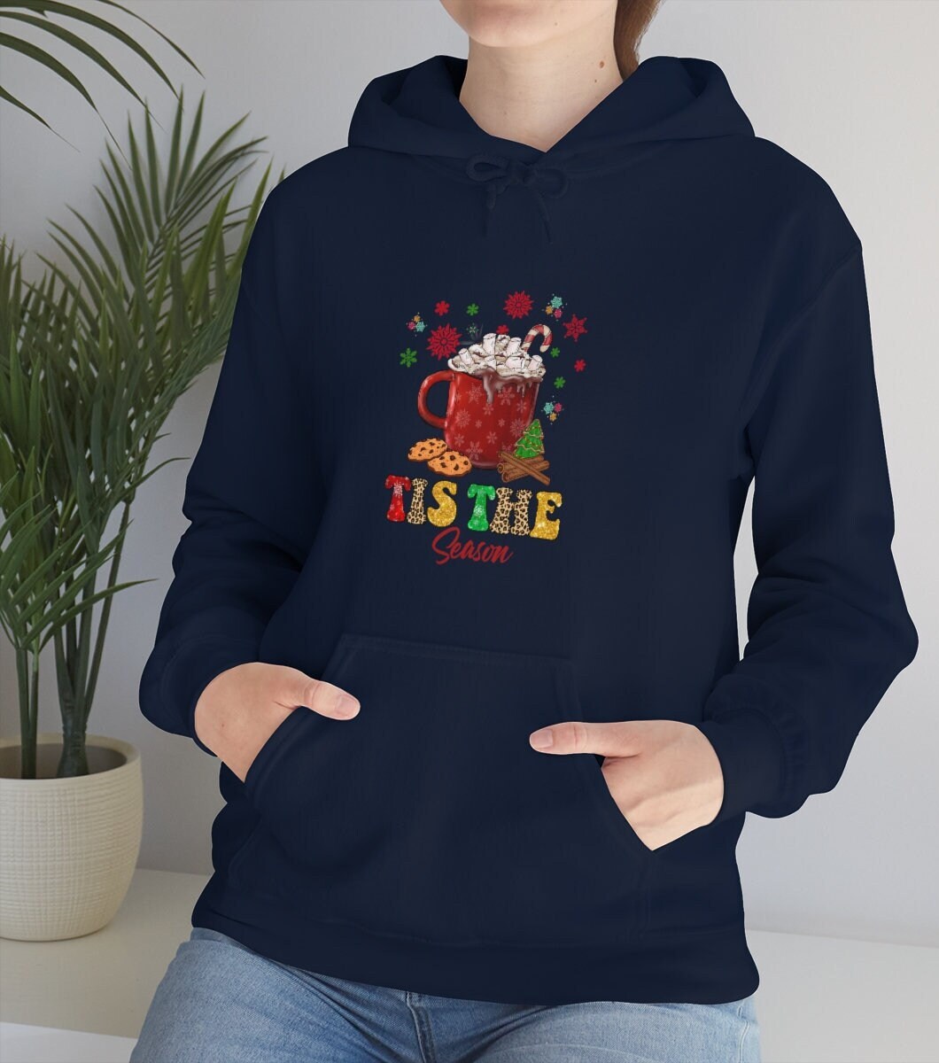 Tis the Season Christmas Hoodie, Christmas Coffee Sweatshirt, Coffee Sweatshirt, Unisex Heavy Blend Hooded Sweatshirt