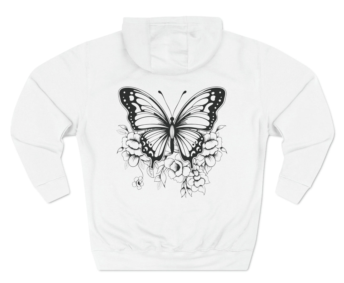 Butterfly Lane Seven Hoodie, Butterfly in the back Sweater, Butterfly Hoodie, Butterfly Lover Gift, Women Butterfly