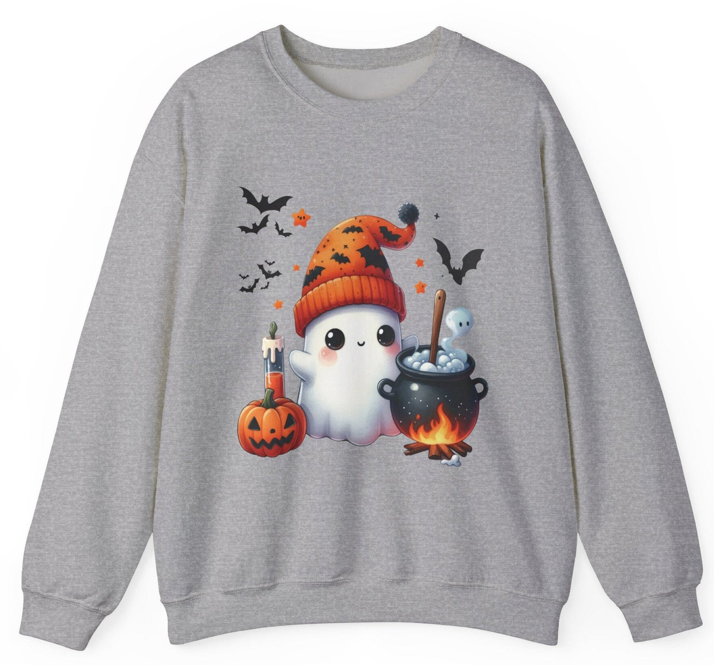 Crewneck Halloween Ghot Sweatshirt, Cute Ghost Shirt, Women Halloween Shirt, Cute Fall Shirt, Spooky Season Shirt, Gift For Halloween