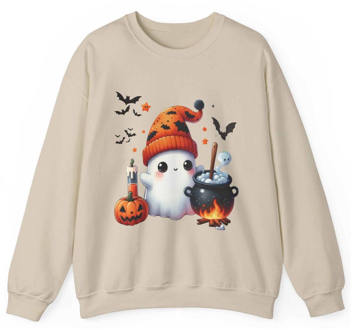 Crewneck Halloween Ghot Sweatshirt, Cute Ghost Shirt, Women Halloween Shirt, Cute Fall Shirt, Spooky Season Shirt, Gift For Halloween
