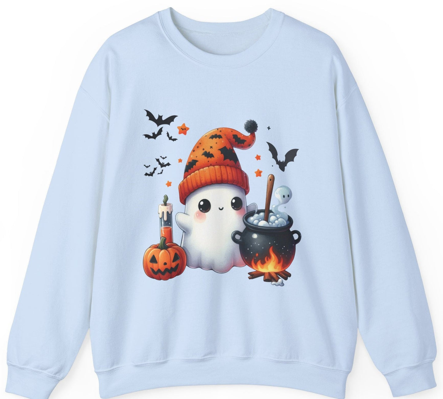 Crewneck Halloween Ghot Sweatshirt, Cute Ghost Shirt, Women Halloween Shirt, Cute Fall Shirt, Spooky Season Shirt, Gift For Halloween