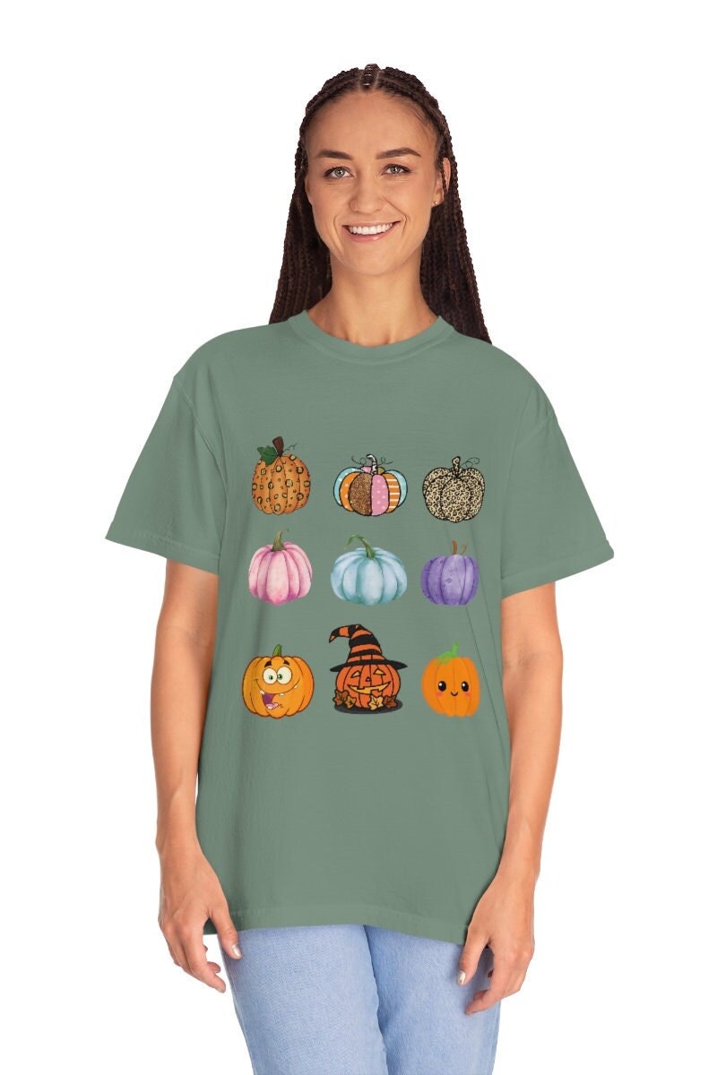 Comfort Colors Pumpkin Shirt, Unisex Pumpkin Patch Garment-Dyed T-shirt. Halloween T-Shirt, Halloween pumpkin tee