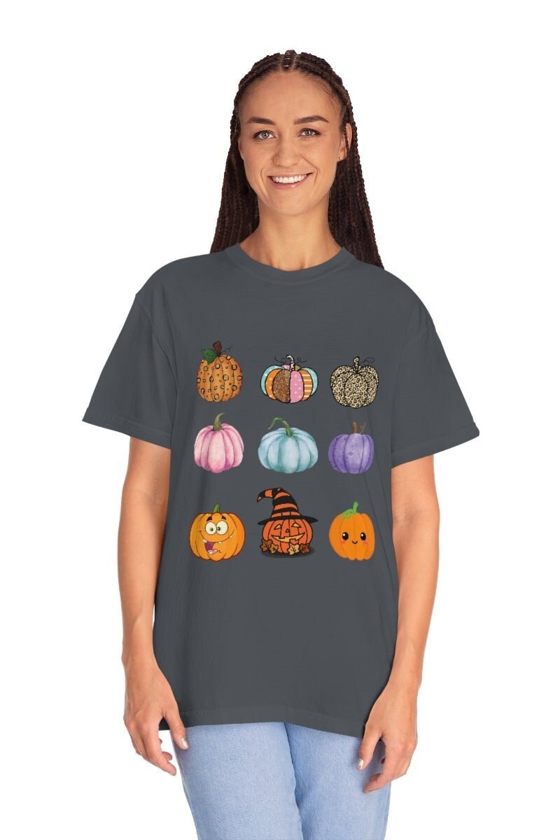 Comfort Colors Pumpkin Shirt, Unisex Pumpkin Patch Garment-Dyed T-shirt. Halloween T-Shirt, Halloween pumpkin tee
