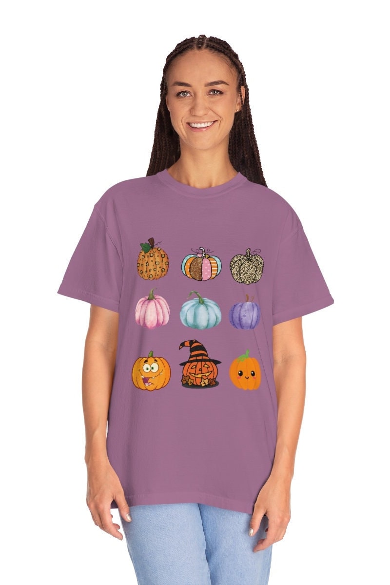 Comfort Colors Pumpkin Shirt, Unisex Pumpkin Patch Garment-Dyed T-shirt. Halloween T-Shirt, Halloween pumpkin tee