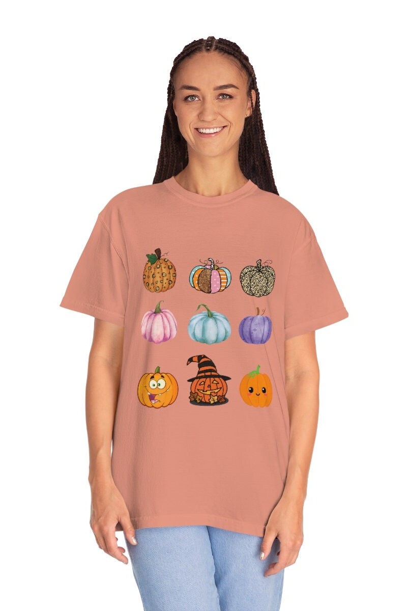 Comfort Colors Pumpkin Shirt, Unisex Pumpkin Patch Garment-Dyed T-shirt. Halloween T-Shirt, Halloween pumpkin tee