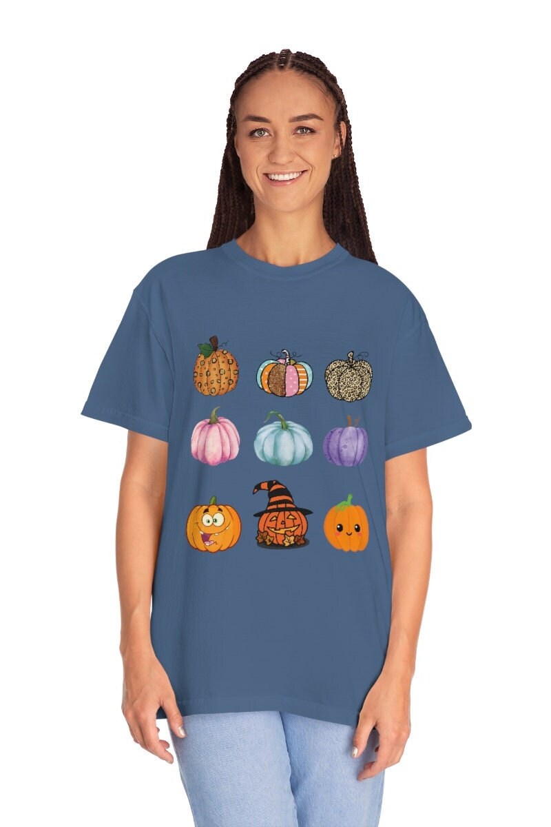 Comfort Colors Pumpkin Shirt, Unisex Pumpkin Patch Garment-Dyed T-shirt. Halloween T-Shirt, Halloween pumpkin tee