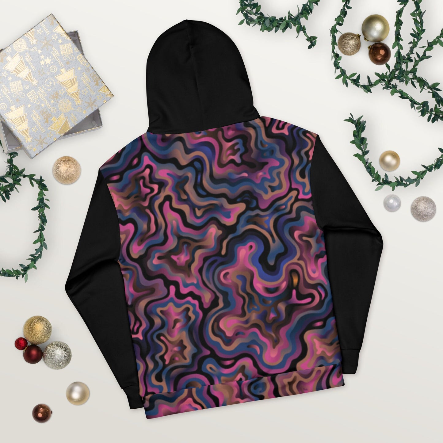 Allover Trendy Hoodie, Colorful Unisex Hoodie