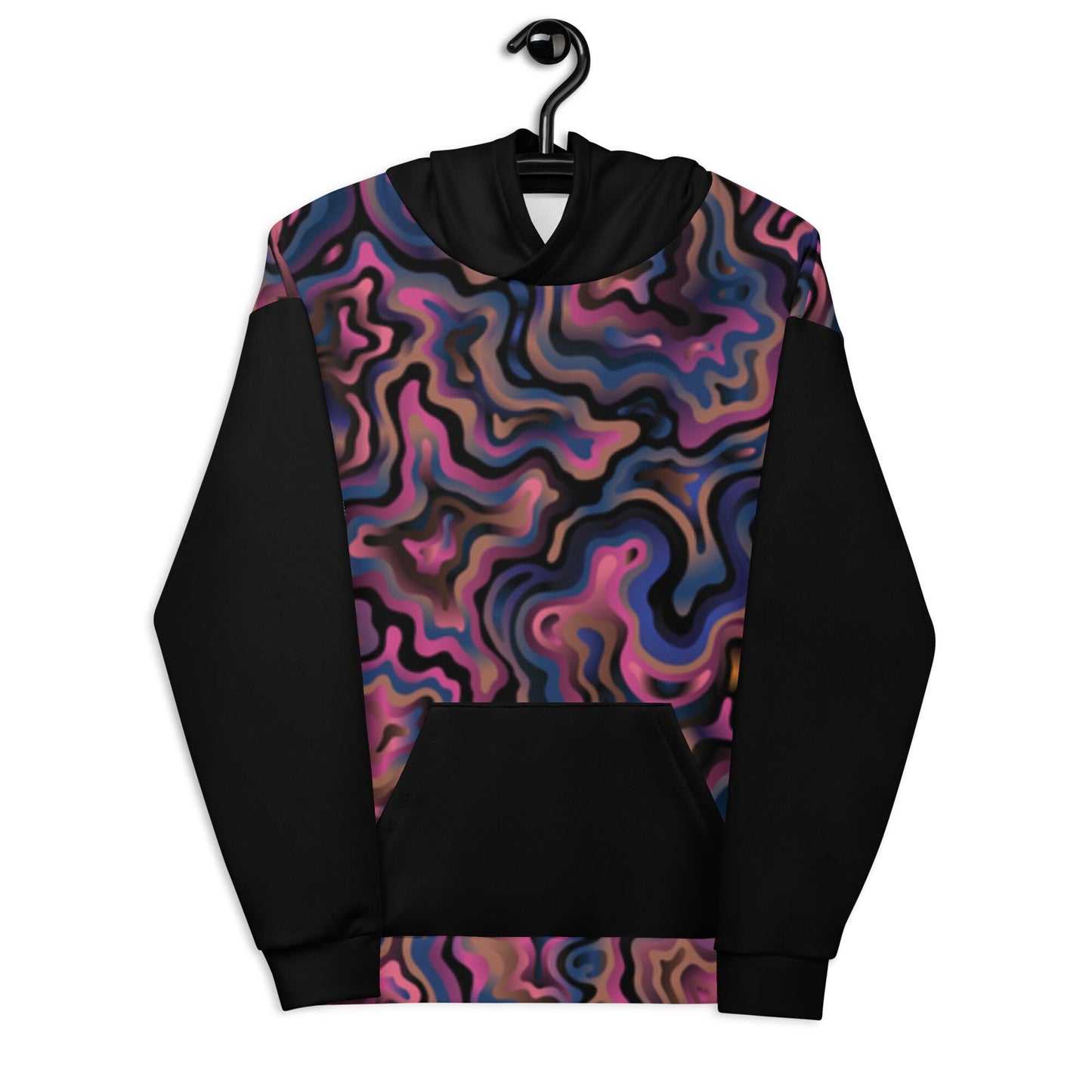 Allover Trendy Hoodie, Colorful Unisex Hoodie