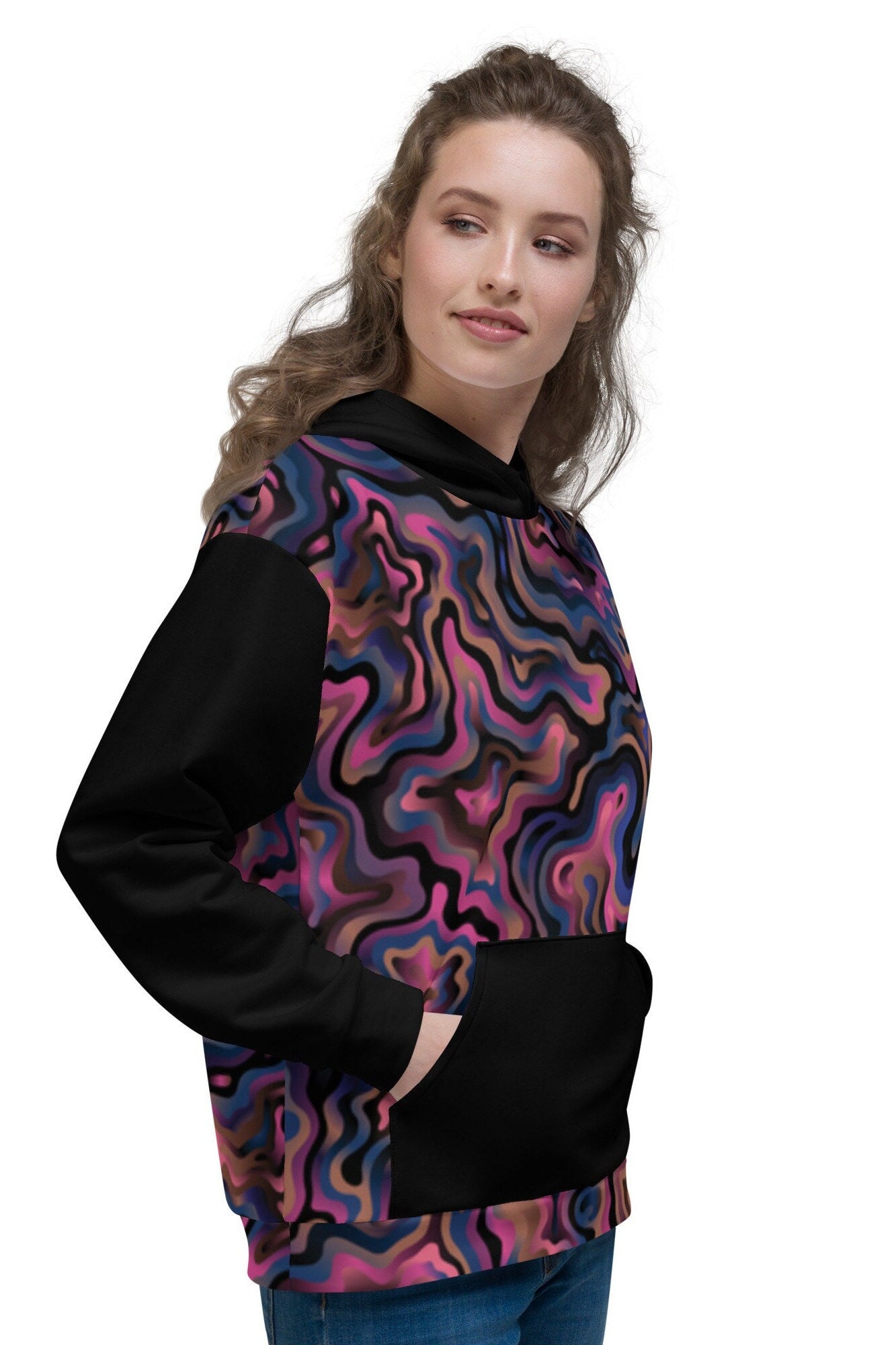 All Over Print Trendy Hoodie, Colorful Women Hoodie, Mother Gift Hoodie