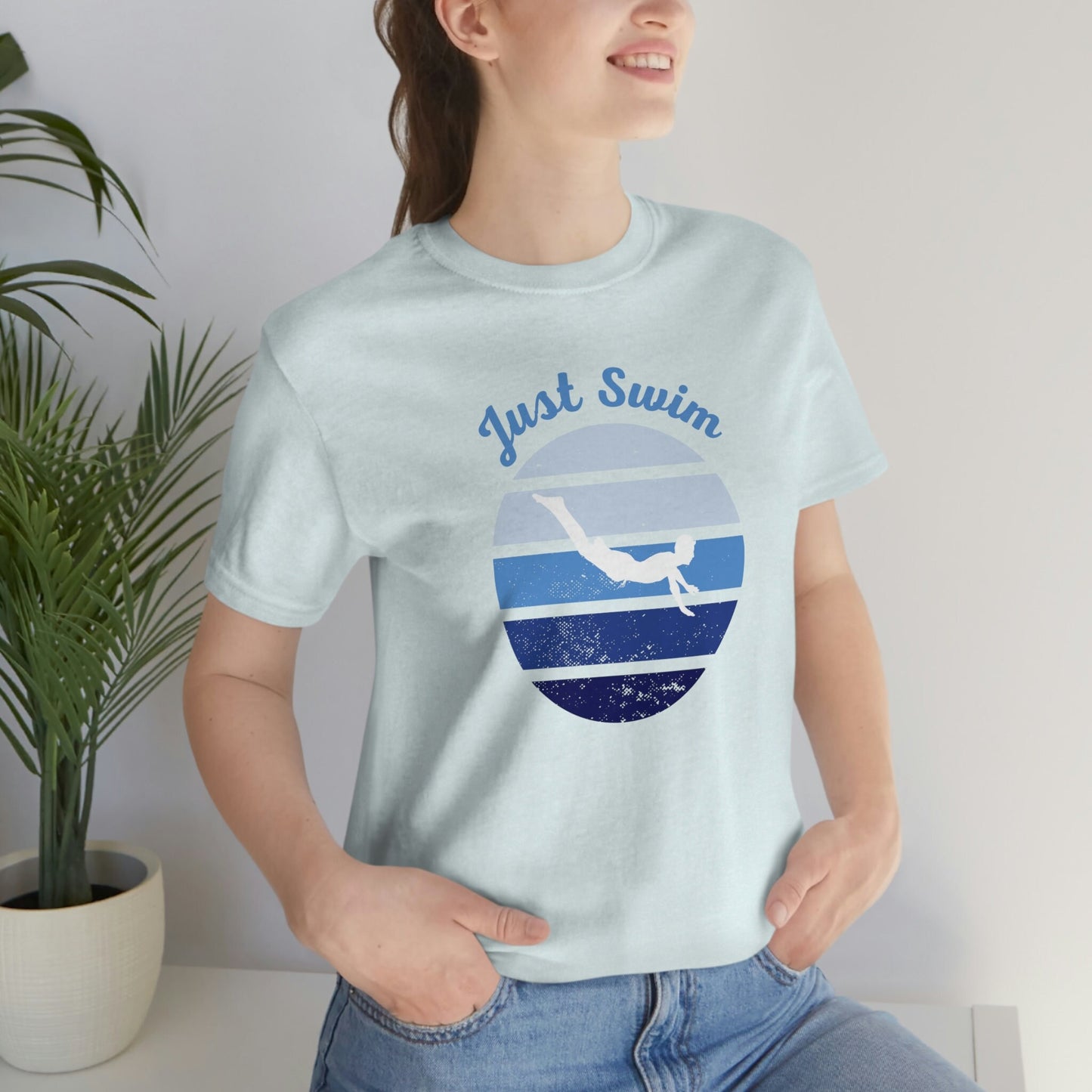 Swimming T-shirt, Swimming Lover Gift, Unisex Jersey Short Sleeve Tee