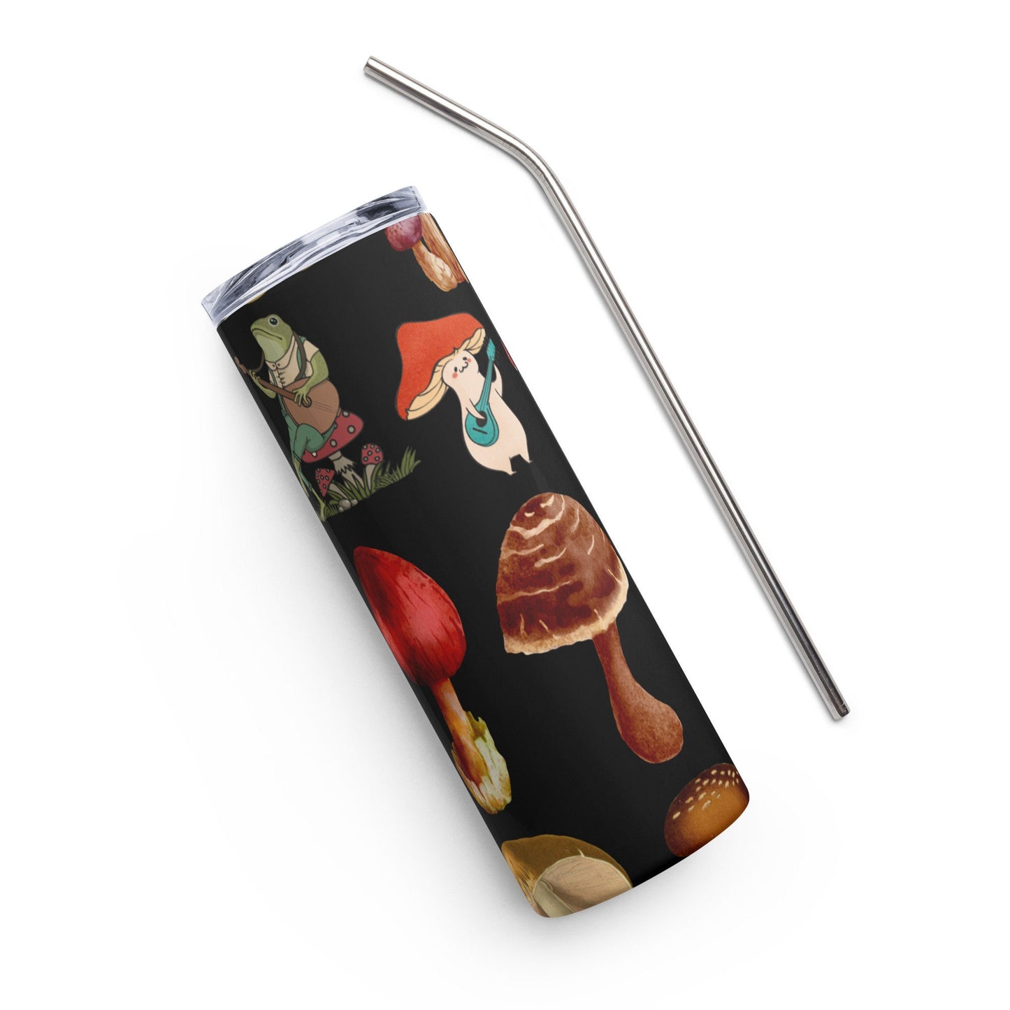 20 oz Mushroom Stainless steel tumbler, Frog Lovers Tumblers, Cottagecore Coffee Cup