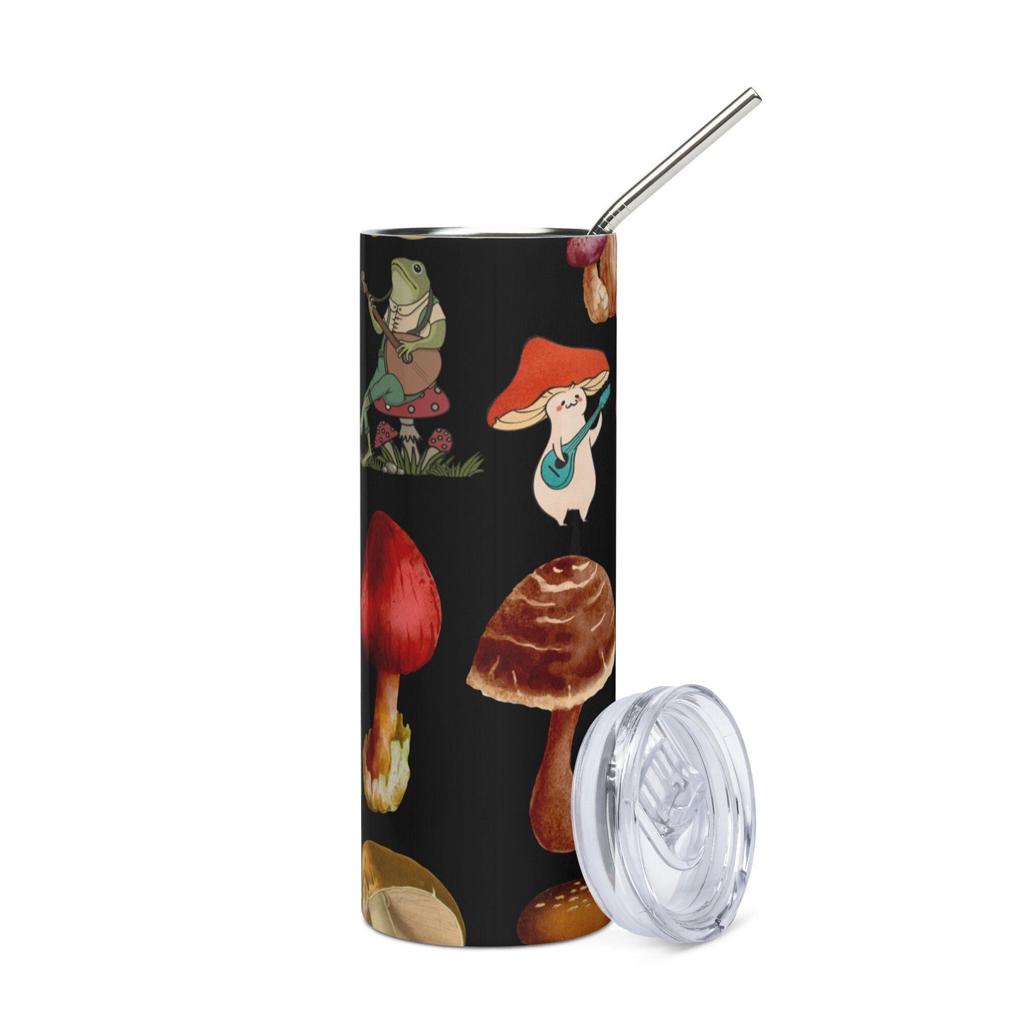 20 oz Mushroom Stainless steel tumbler, Frog Lovers Tumblers, Cottagecore Coffee Cup