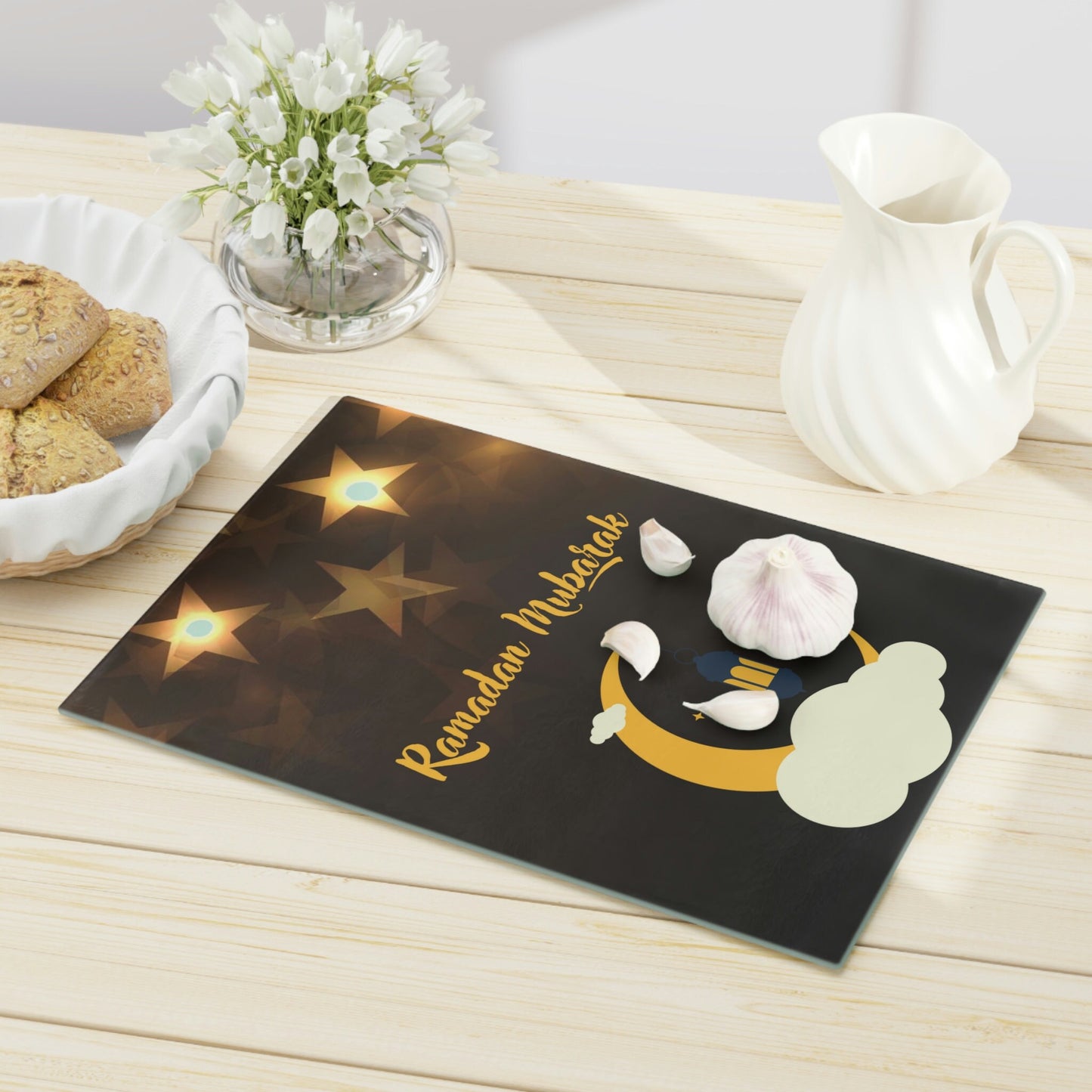 Ramadan Kitchen Cutting Board Gift, One Sided Ramadan Cutting Board