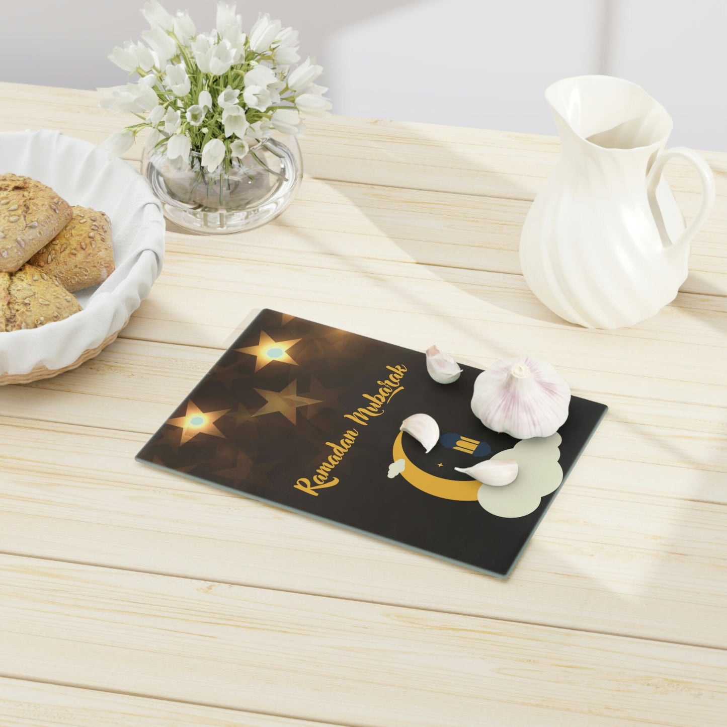 Ramadan Kitchen Cutting Board Gift, One Sided Ramadan Cutting Board