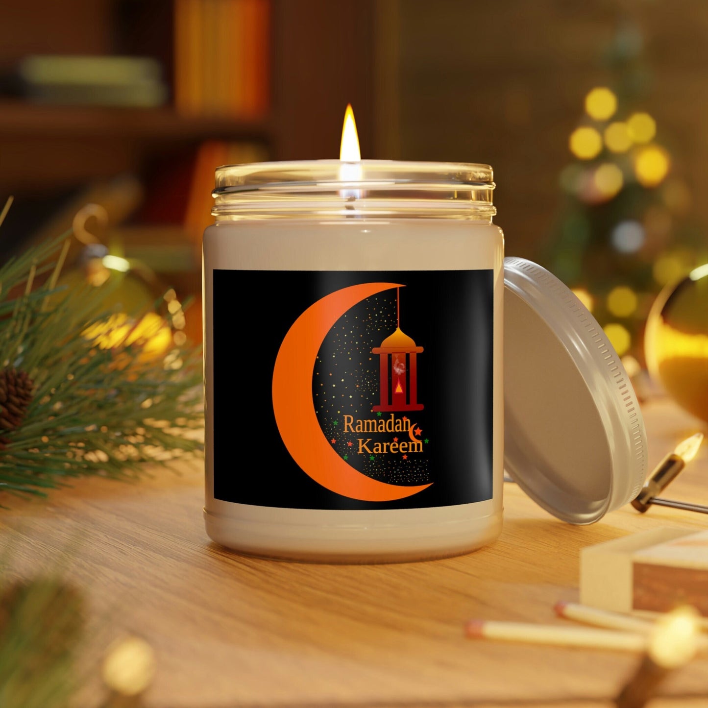 Ramadan Scented Soy Candle 9oz (3.50" X 2.75"), Ramadan Gift, Ramadan Decoration, Islamic Gift, Islamic Home Decor, Ramadan Mubarak
