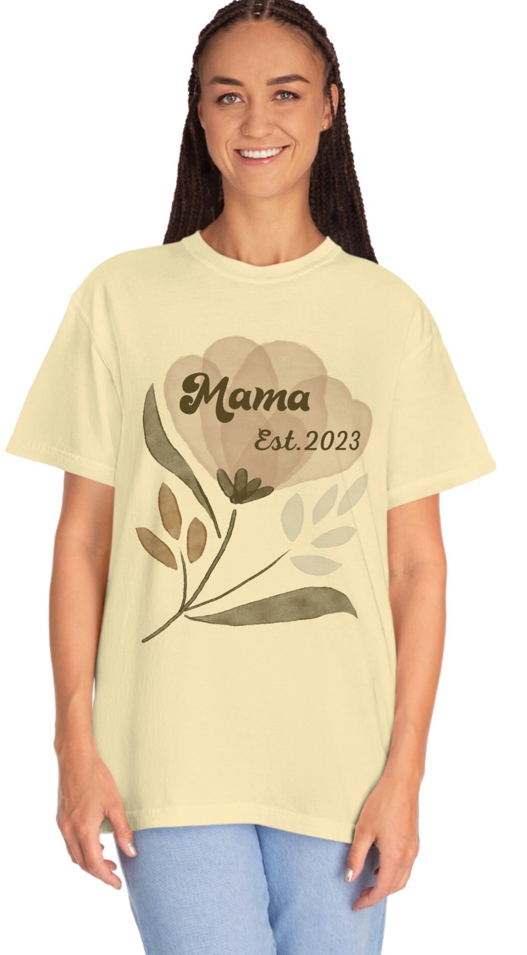 Comfort Colors Mothers Est Shirt, Mama Est 2023, Custom Mom Shirt, Custom Mama Shirt, Personalized Gift For New Mom, Custom Mama Est