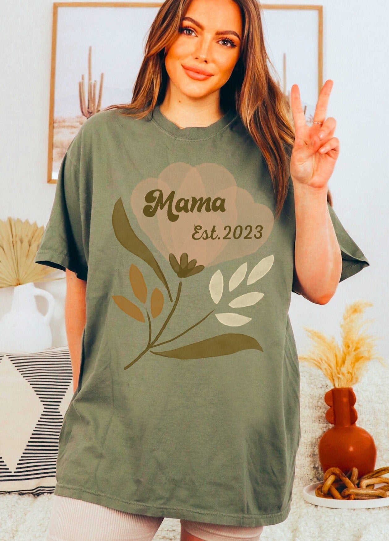 Comfort Colors Mothers Est Shirt, Mama Est 2023, Custom Mom Shirt, Custom Mama Shirt, Personalized Gift For New Mom, Custom Mama Est