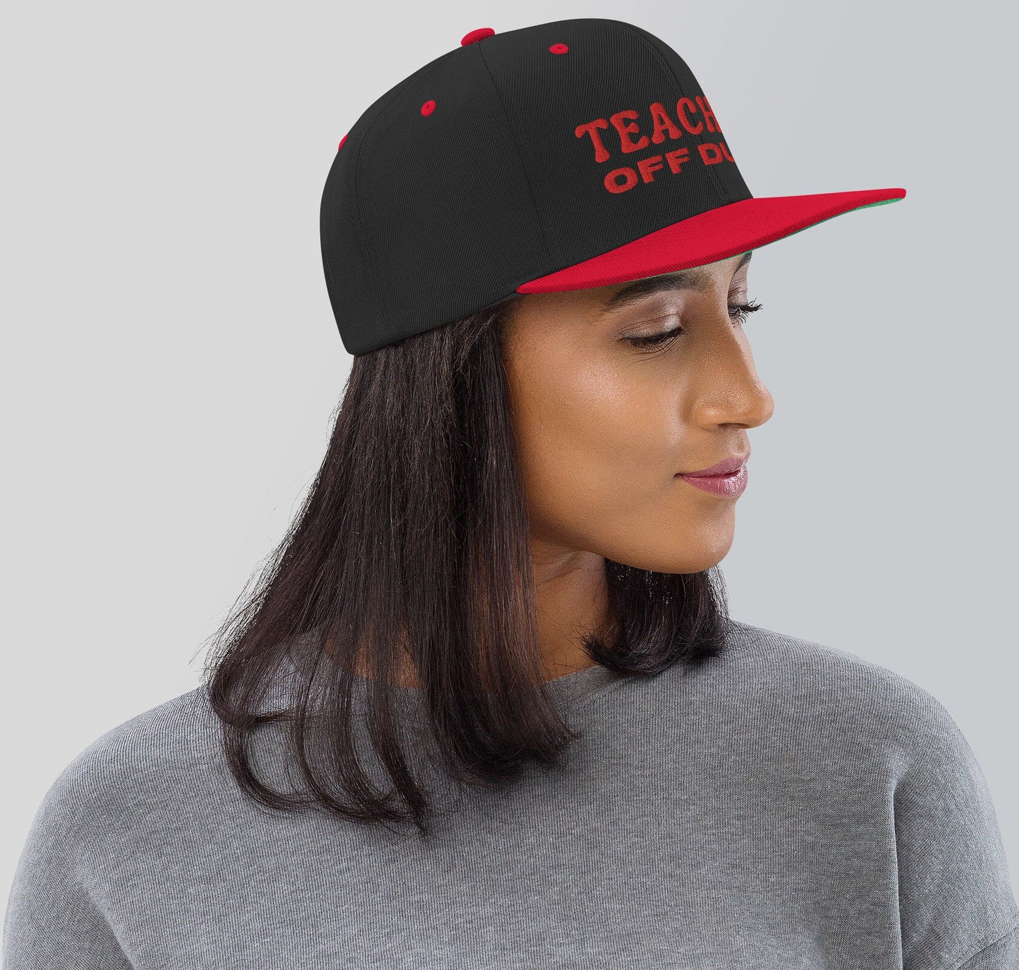 Embroidered Teacher off Duty Snapback Hat, Gift For Teacher, Teacher Hat Gift, Gift For Her, Teacher Life Hat, Public School Gift,