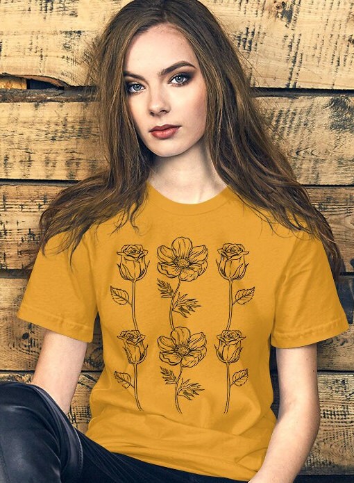 Rose T Shirt, Nature Lover Shirt, Flower TShirt, Rose Lovers Shirt, Rose Flowers Tshirt, Floral T Shirt Girls, Gift For Her