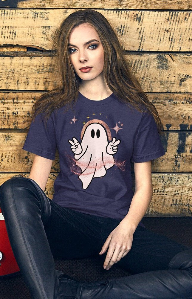 Cute Plus Size Ghost Shirt, Cute Halloween Shirt, Spooky Season Shirt, Plus Halloween Shirt, Oversized Ghost tee t-shirt